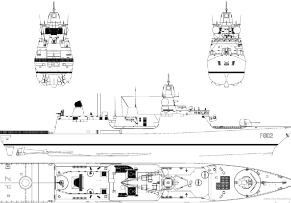 Ship Hr De Zeven Provincial [Frigate] - drawings, dimensions, figures